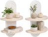 Merkloos / Sans marque Relaxdays Wandrek - Set van 2 - Hout - Natuur-Wit