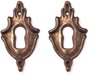 cyclingcolors 2 x Key insert, round, 26 x 47 mm, antique look, bronze finish