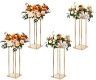 Vevor Set van 4 Vierkante Bloemenkrukjes 20 X 20 X 60 cm Goud
