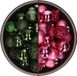 Bellatio Decorations Kerstballen mix - 74-delig - donkergroen en fuchsia - 6 cm - kunststof