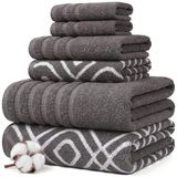 Amrapur Pacific Coast Textiles Oxford Ash Grey 6-delige handdoekenset