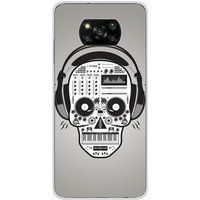 Xiaomi Poco X3 / X3 Pro Skull Music Bedrukt Siliconen Hoesje