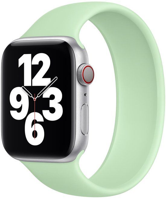 Apple Siliconen solobandje voor de Apple Watch | 38/40/41/42 mm - Maat 8 - Pistachio