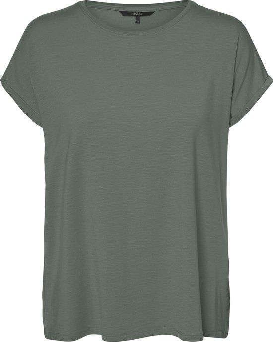 VERO MODA VMAVA PLAIN SS TOP GAJRS NOOS Dames T-shirt - Laurel Wreath - Maat L