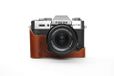Zakao Fuji X-T30 Étui d'appareil photo - Étui demi-coque en cuir véritable - LavaBrown