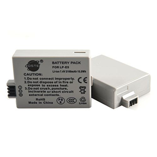 DSTE LP-E5 Li-ion-accu voor Canon EOS 450D, 500D, 1000D, Kiss F, X2, X3, Rebel XS, XSi