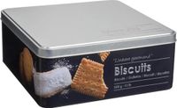 5Five Koektrommel biscuits - metaal - zwart/zilver - 20 x 20 x 8 cm