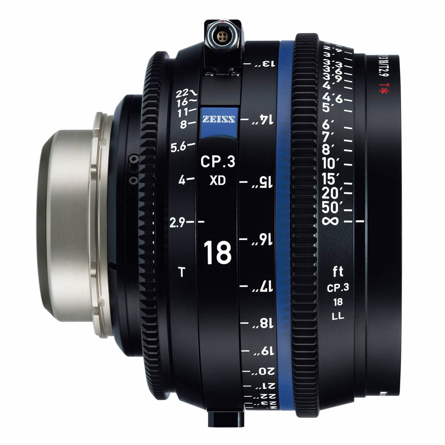ZEISS Compact Prime CP.3 XD 18mm T2.9 PL-vatting met eXtended Data