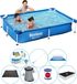 Bestway Steel Pro, piscine rectangulaire - 221x150x43 cm - 8 pièces - Modèle S22218