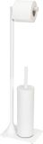 WENKO HH WENKO Hella Toiletpapierhouder, borstelhouder met toiletborstel, gelakt staal, 15 x 69 x 20 cm, mat wit