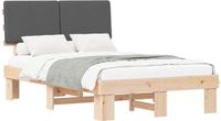 vidaXL Bedframe met Gevoerde Hoofdbord Donkergrijs 120 x 200 cm