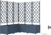 vidaXL Plantenbak - 5 stuks - Grijs - 120 x 120 x 142 cm - PP