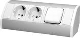 ORNO GM-9002/W-G Prise d'angle 2 compartiments - 3680W - Cuisine - Bureau et plan de travail (Blanc)