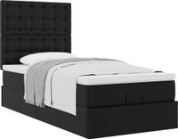 Prolenta Maison Exclusive - Ottoman bed met matras, zwart, 90x190 cm, kunstleer