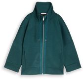 Tom Tailor - Scuba-sweatjack met boxy pasvorm - Maat M - Deep Meadow Green Melange