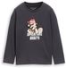 Tom Tailor T-shirt met lange mouwen en beverprint - Maat 104/110 - coal grey
