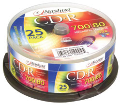 nashua 25-pack CD-R, cakebox 80min./700MB, 52x