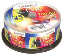 nashua 25-pack CD-R, cakebox 80min./700MB, 52x