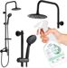 Kuchinox ENNA - Panneau de douche - Noir - Avec robinetterie - Douchette réglable