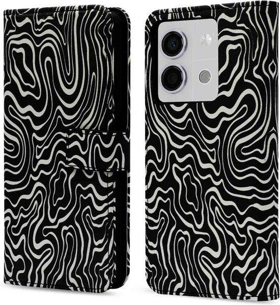 iMoshion Book Case for Xiaomi Redmi Note 13 - Black and White - with Card Holder