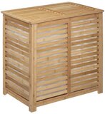 5Five Wasmand Bamboe - Dubbele bak - 2x 50 liter - Met Deksel