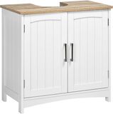 Kleankin badkamermeubel - MDF - 60x33x60cm - Wit en naturel hout