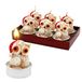 Dekohelden24 Set van 6 uil met kerstmuts, afmetingen per theelicht L/B/H: 4 x 4 x 6 cm, 6 cm