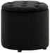 CLP Pantin - Pouf rond avec rangement - Chesterfield - Velours - noir