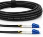Elfcam - 150M Glasvezelkabel Buiten/Binnen LC/UPC-LC/UPC OS2 Monomode Enkelmodus 9/125μm LSZH Duplex Zwart