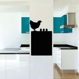 Ambiance Sticker Schoolbordsticker - uitwisbare zelfklevende muurstickers - Kip met haar eieren - 55x35cm