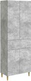 vidaXL - Kast - Set - 2 - st - Betongrijs - Bewerkt - hout