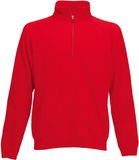 Fruit of the Loom Rode fleece sweater/trui met rits kraag voor heren/volwassenen - Katoenen/polyester sweaters/truien XL