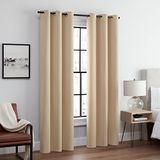 ECLIPSE Andover Solid Tripleweave Thermische Verduisterende Doorvoertule Gordijnen voor Slaapkamer (2 Panelen), 42" x 95", Beige