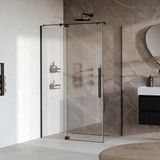 Brauer Stellar - Douchecabine met Draaideur - Helder Glas - 120x100x200 cm - Omkeerbaar - incl. Glascoating - Mat Zwart