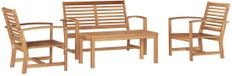 vidaXL Banc de jardin Naturel Teck massif