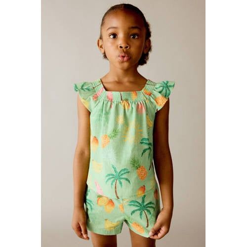 Mango Kids casual short groen Korte broek Meisjes Katoen All over print - maat 92