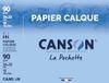 CANSON Transparant papier, 24 x 32 cm, 12 vellen, 90 g/m², met verwijderbare kleefpunten