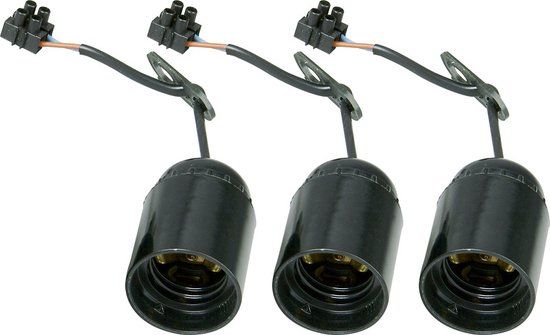 Kopp Verhuisfitting E27 Zwart - 3 stuks