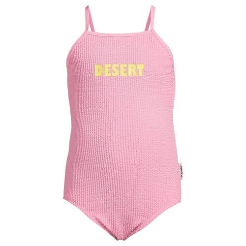 Me & My Monkey badpak met textuur en tekst roze
