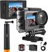 SVbony SVGO2 Caméra d'action, 4K/30 ips, étanche IPX8 (jusqu'à 30 mètres), Wi-Fi, EIS, écran tactile 2,0 pouces, avec flotteur, 2x batteries 1350mAh