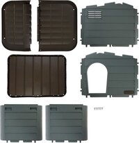 Kerbl Kattenhuis Paola Eco, gerecycled kunststof, grijsgroen/bruin, 60 x 51 x 41 cm