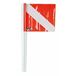 Best Divers BH093/FL Sub vlag met stang, 50 cm, wit/rood