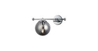Homemania 1543-51-19 Wandlamp, Applique, metaal, glas, chroom, 22 x 33 x 22 cm, 1 x E27, max. 40 W