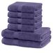 DecoKing Marina Set van 6 katoenen handdoeken, 4x 50x100 cm, 2x 70x140 cm, 525 g/m², violet