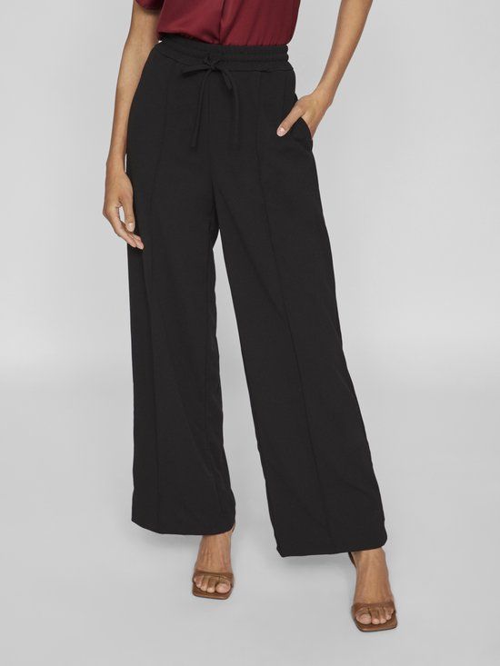 Vila Viclua HW Wide Pants - Black - Women's XXL