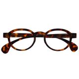 OPULIZE OCA Leesbril - Modern Retro Rond Montuur - Glanzend Bruin Schildpadpatroon - Heren Dames - Veerscharnieren - R54-2 - +3.00