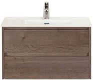 BES LED Dante Badmeubelset 80 cm - Tabacco - Keramische Wastafel Wit Cover