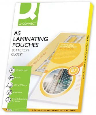 Q-CONNECT A5 Laminating Pouches - 100 Pack