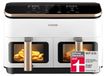 Friteuse à air chaud avec 2 compartiments, 8,5 litres, avec fenêtre de visualisation, en métal, 1750 W