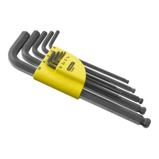 Stanley Zeskant Inbussleutelset Met Kogelkop Metrisch, Lang, 9 Dlg.